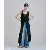 etoll エトル メッシュレースVネックロングジレ | Fashion Letter | 詳細画像2 