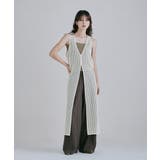 etoll エトル メッシュレースVネックロングジレ | Fashion Letter | 詳細画像9 