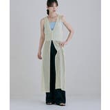 etoll エトル メッシュレースVネックロングジレ | Fashion Letter | 詳細画像17 