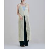イエロー | etoll エトル メッシュレースVネックロングジレ | Fashion Letter