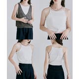 etoll エトル 2way麻混シアーワッフルタンクトップ×アメスリキャミソール | Fashion Letter | 詳細画像9