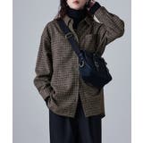 ブラウン | etoll エトル ウィンドウペンコットンチェックシャツ | Fashion Letter