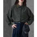 ブラック | etoll エトル ウィンドウペンコットンチェックシャツ | Fashion Letter