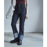 インディゴ | etoll エトル リジットデニムロールアップストレートパンツ | Fashion Letter