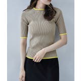 ベージュ | etoll エトル リンガーネックリブニット | Fashion Letter