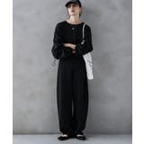 ブラック | etoll エトル ダンボールニットカーブパンツ | Fashion Letter