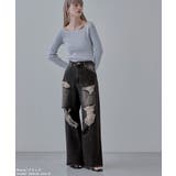 etoll エトル ワイドシルエットクラッシュデニム | Fashion Letter | 詳細画像8