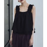 ブラック | etoll エトル リネンタッチギャザービスチェ | Fashion Letter