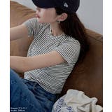 etoll エトル シアーボーダークロップドTシャツ | Fashion Letter | 詳細画像2