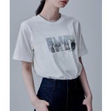 オフホワイト | etoll エトル シルバー箔プリントTシャツ | Fashion Letter