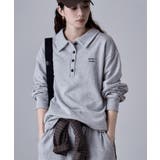グレー | etoll エトル ポロ襟ロゴスウェット | Fashion Letter