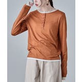 etoll エトル バイカラーヘンリーネックレイヤードトップス | Fashion Letter | 詳細画像15