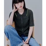 チャコール | etoll エトル バイカラーシアーニットカーディガン | Fashion Letter