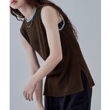 etoll エトル バイカラースリーブレスリネンタッチリブニット | Fashion Letter | 詳細画像9