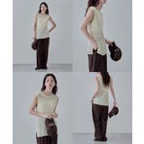 etoll エトル バイカラースリーブレスリネンタッチリブニット | Fashion Letter | 詳細画像12