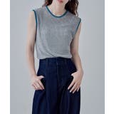 杢グレー | etoll エトル バイカラースリーブレスリネンタッチリブニット | Fashion Letter