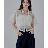 アイボリー | etoll エトル 刺繍レースショートシャツ | Fashion Letter
