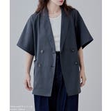 etoll エトル ヘザーエステルツイルハーフスリーブジャケット | Fashion Letter | 詳細画像11