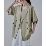 ベージュ | etoll エトル ヘザーエステルツイルハーフスリーブジャケット | Fashion Letter