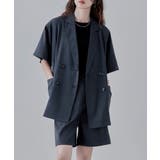 チャコール | etoll エトル ヘザーエステルツイルハーフスリーブジャケット | Fashion Letter