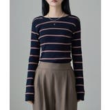 etoll エトル 2wayボーダーバックオープンリブニット | Fashion Letter | 詳細画像3 