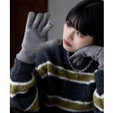 杢グレー | etoll エトル スマホ対応フィンガースリットカラーニットロンググローブ | Fashion Letter