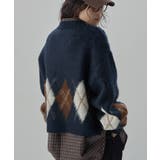 etoll エトル アーガイルポロ襟ニット | Fashion Letter | 詳細画像12 