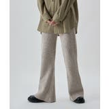 オートミール | etoll エトル リブニットフレアパンツ | Fashion Letter