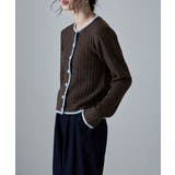 etoll エトル 配色ステッチニットカーディガン | Fashion Letter | 詳細画像3 