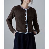 etoll エトル 配色ステッチニットカーディガン | Fashion Letter | 詳細画像5 