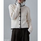 etoll エトル 配色ステッチニットカーディガン | Fashion Letter | 詳細画像11 