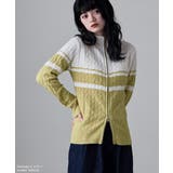 etoll エトル バイカラーWジップトラックニットカーディガン | Fashion Letter | 詳細画像2 