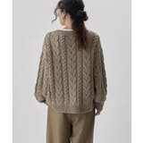 etoll エトル ケーブル編みVネックニット | Fashion Letter | 詳細画像6 
