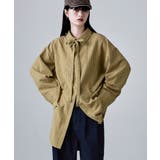 ブラウン | etoll エトル チェック柄ボウタイ付きオーバーシャツ | Fashion Letter