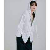 オフホワイト | etoll エトル メルティングシアーフードオーバーシャツ | Fashion Letter
