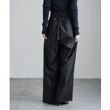 etoll エトル ウォッシャブルフェイクレザータックワイドパンツ | Fashion Letter | 詳細画像5 