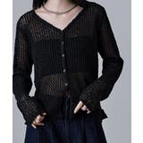 etoll エトル ミックスメッシュフリルヘムVネックカーディガン | Fashion Letter | 詳細画像14