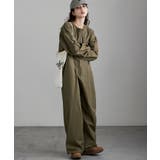 ブラウン | etoll エトル カラーパイピングツイルジャンプスーツ | Fashion Letter