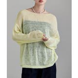 イエロー | etoll エトル モヘアタッチボートネックニット | Fashion Letter
