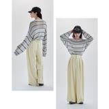 etoll エトル ボーダーメッシュニットプルオーバー | Fashion Letter | 詳細画像4 