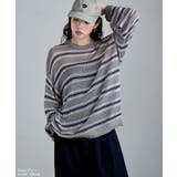 etoll エトル ボーダーメッシュニットプルオーバー | Fashion Letter | 詳細画像8 