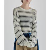 etoll エトル ボーダーメッシュニットプルオーバー | Fashion Letter | 詳細画像17 