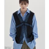 etoll エトル アイラッシュレースVネックサテントップス | Fashion Letter | 詳細画像2 
