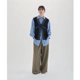 etoll エトル アイラッシュレースVネックサテントップス | Fashion Letter | 詳細画像4 