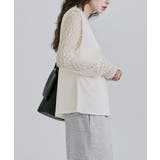 etoll エトル アイラッシュレースVネックサテントップス | Fashion Letter | 詳細画像11 