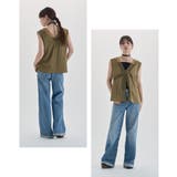 etoll エトル アイラッシュレースVネックサテントップス | Fashion Letter | 詳細画像15 