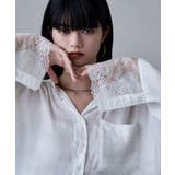オフホワイト | etoll エトル レーススリーブメルティングオーバーシャツ | Fashion Letter