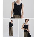 etoll エトル レイヤード風配色カップインタンクトップ | Fashion Letter | 詳細画像17 