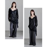 etoll エトル ランジェリー風サテンアシンメトリーキャミソール | Fashion Letter | 詳細画像10 