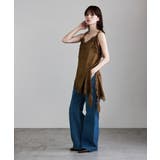 etoll エトル ランジェリー風サテンアシンメトリーキャミソール | Fashion Letter | 詳細画像15 
